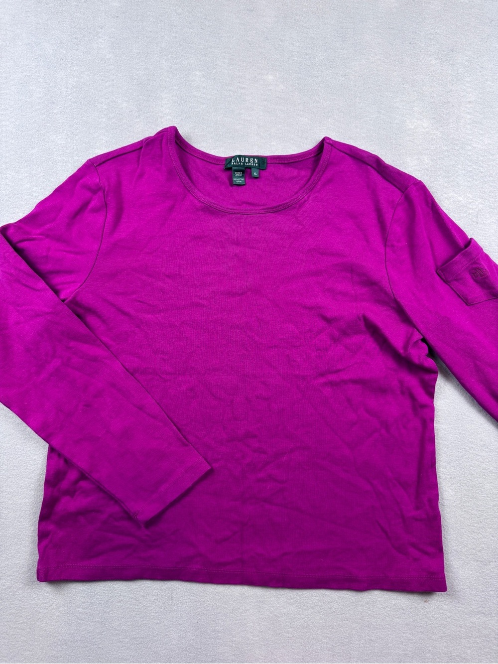 Lauren Ralph Lauren Magenta Pullover Long Sleeve Sweater Shirt Womens XLarge